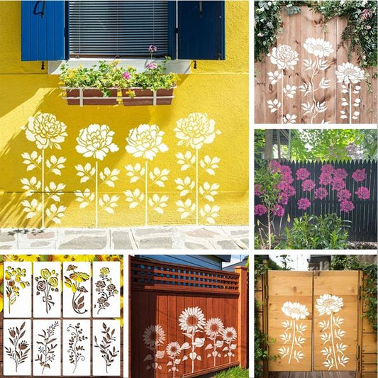 🔥VENTE CHAUDE 49% DE RÉDUCTION🌻Pochoirs de grandes fleurs pour clôture de jardin🖌️Décoration bricolage