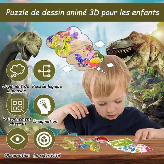 🔥DERNIER JOUR 49% DE RÉDUCTION🤗Puzzle éducatif de dessin animé 3D