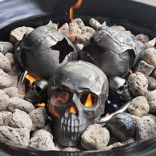 🎃2024 HALLOWEEN HOT SALE 49% OFF🔥Ceramic Fireproof Fire Pit Skull 💀