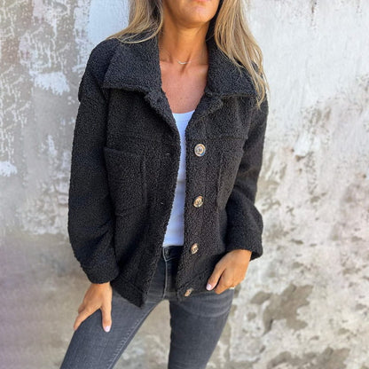 🍂49% de réduction🍂Veste Courte et Chaude avec Col à Revers pour Femmes