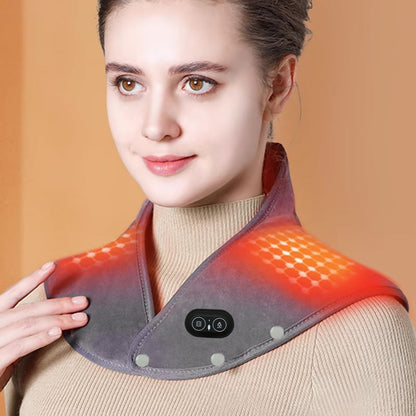 Coussin Chauffant Électrique pour le Cou et les Épaules avec Vibration