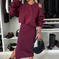 🍂49% de réduction🍂Ensemble 2 pièces sweat-shirt et robe sans manches pour femme