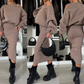🍂49% de réduction🍂Ensemble 2 pièces sweat-shirt et robe sans manches pour femme