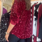 🌈Temps limité 49% DE RÉDUCTION💞Chemise de fête pailletée à boutons à revers pour femmes