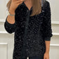 🌈Temps limité 49% DE RÉDUCTION💞Chemise de fête pailletée à boutons à revers pour femmes