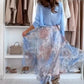 🔥Réduction De 50%🩵Ensemble bleu 2 pièces : haut avec nœud au dos et jupe en tulle