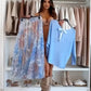 🔥Réduction De 50%🩵Ensemble bleu 2 pièces : haut avec nœud au dos et jupe en tulle
