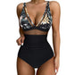 💥Dernier jour Vente spéciale 49% DE RÉDUCTION💃Maillot de bain une pièce en maille contrastée froncée pour femme